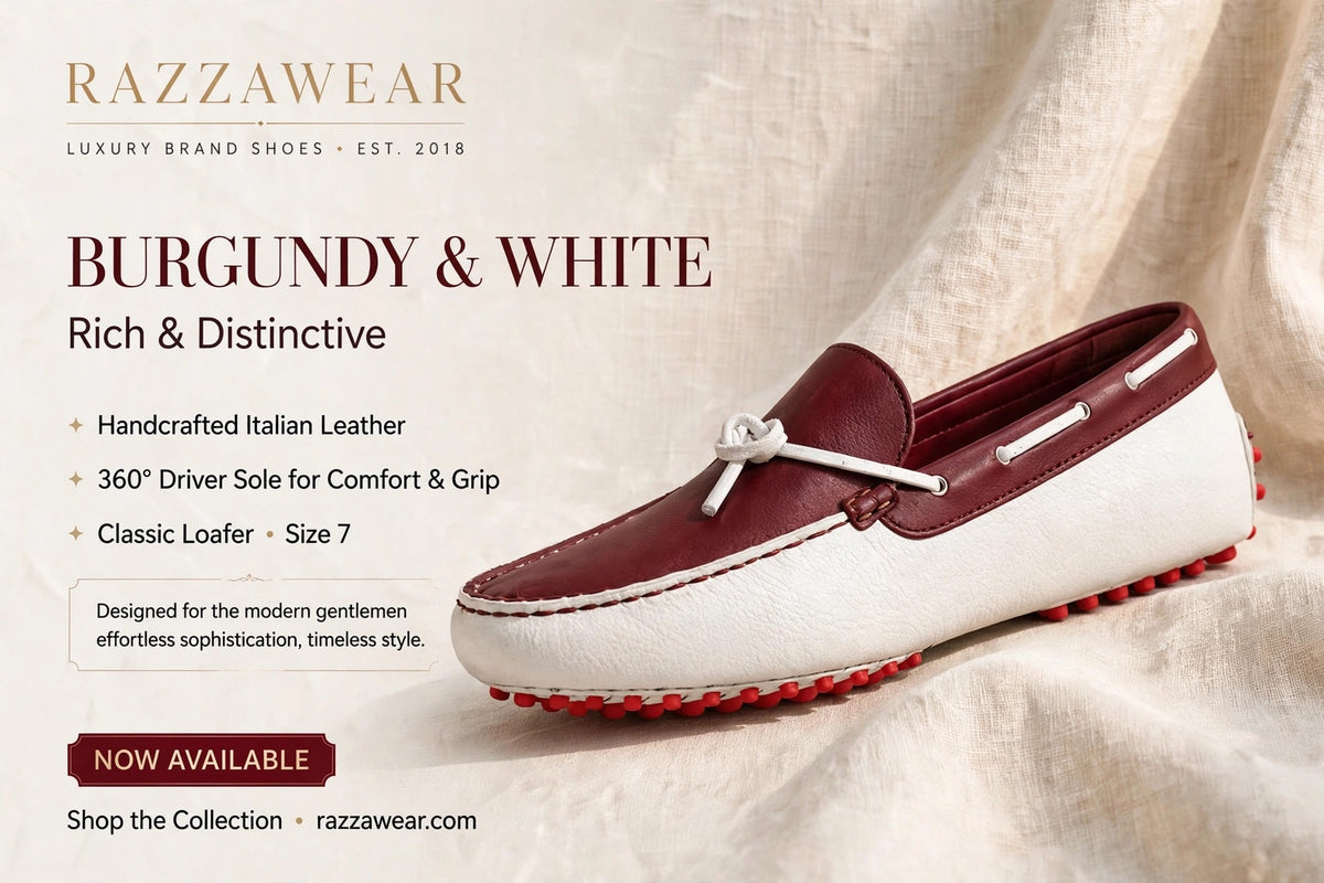 Razza Luxe Driver-White/Burgandy