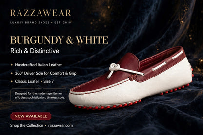 Razza Luxe Driver-White/Burgandy