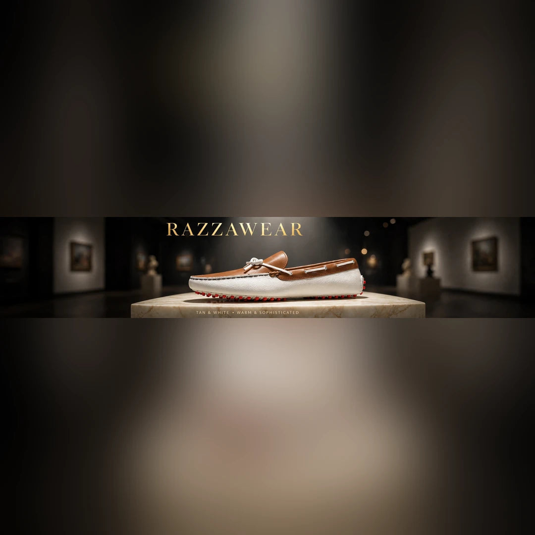 Razza Luxe Driver-White/Brown
