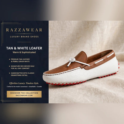 Razza Luxe Driver-White/Brown