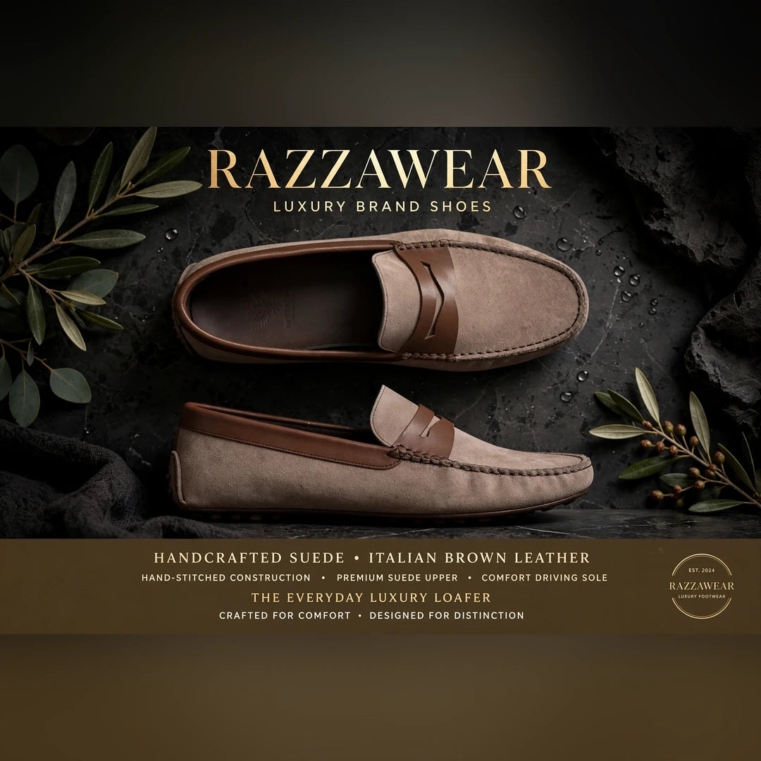 Razza Luxe Driver-Brown Suede
